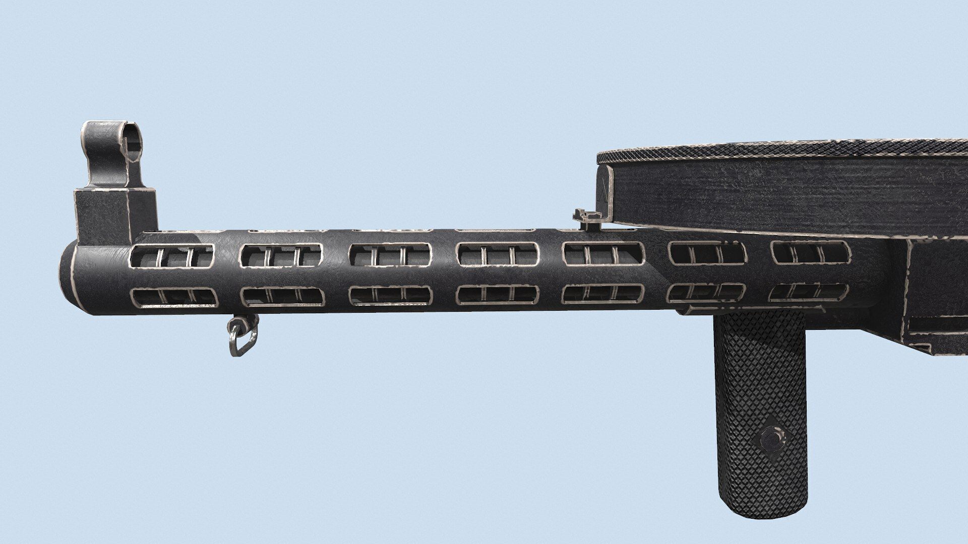 Degtyaryov PPD-30 Submachine Gun Low-poly PBR Low-poly 3D model_19