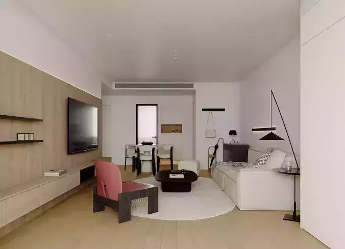 Modern living room dining room bedroom