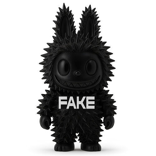 Black Labubu FAKE Punk Grunge Thorn The Monsters toy 3D print model