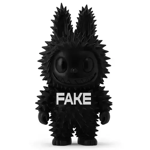 Black Labubu FAKE Punk Grunge Thorn The Monsters toy 3D print model