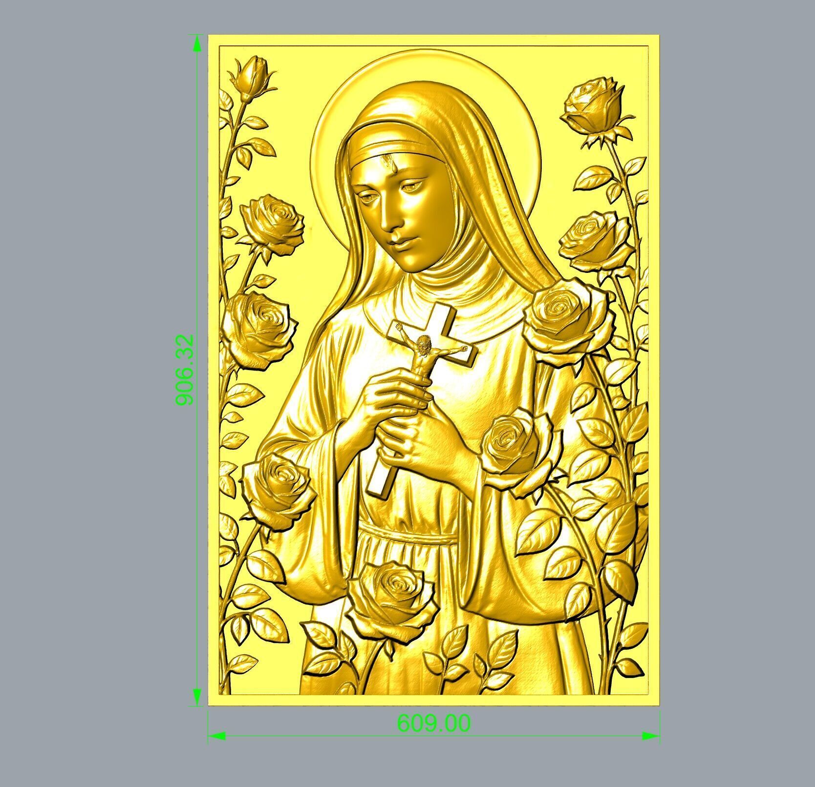 Saint Rita Relief 3D print model_3