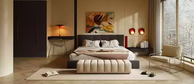 Modern Pop Art Bedroom Interior 412 3D model