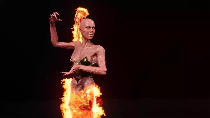 Hell ifrit female low-poly game engine ready 3D model Low-poly 3D model