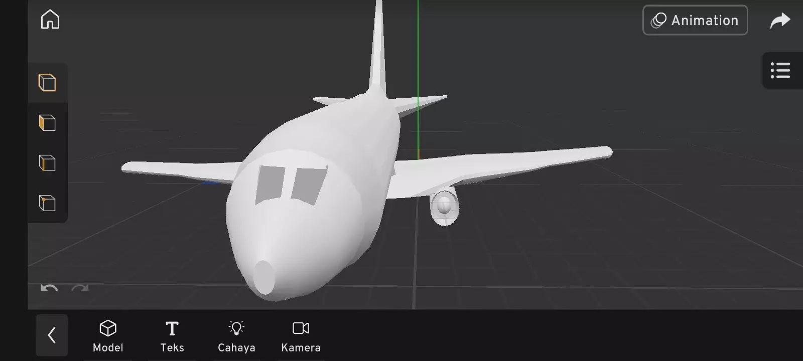 B737 200 low poly  Low-poly 3D model_3