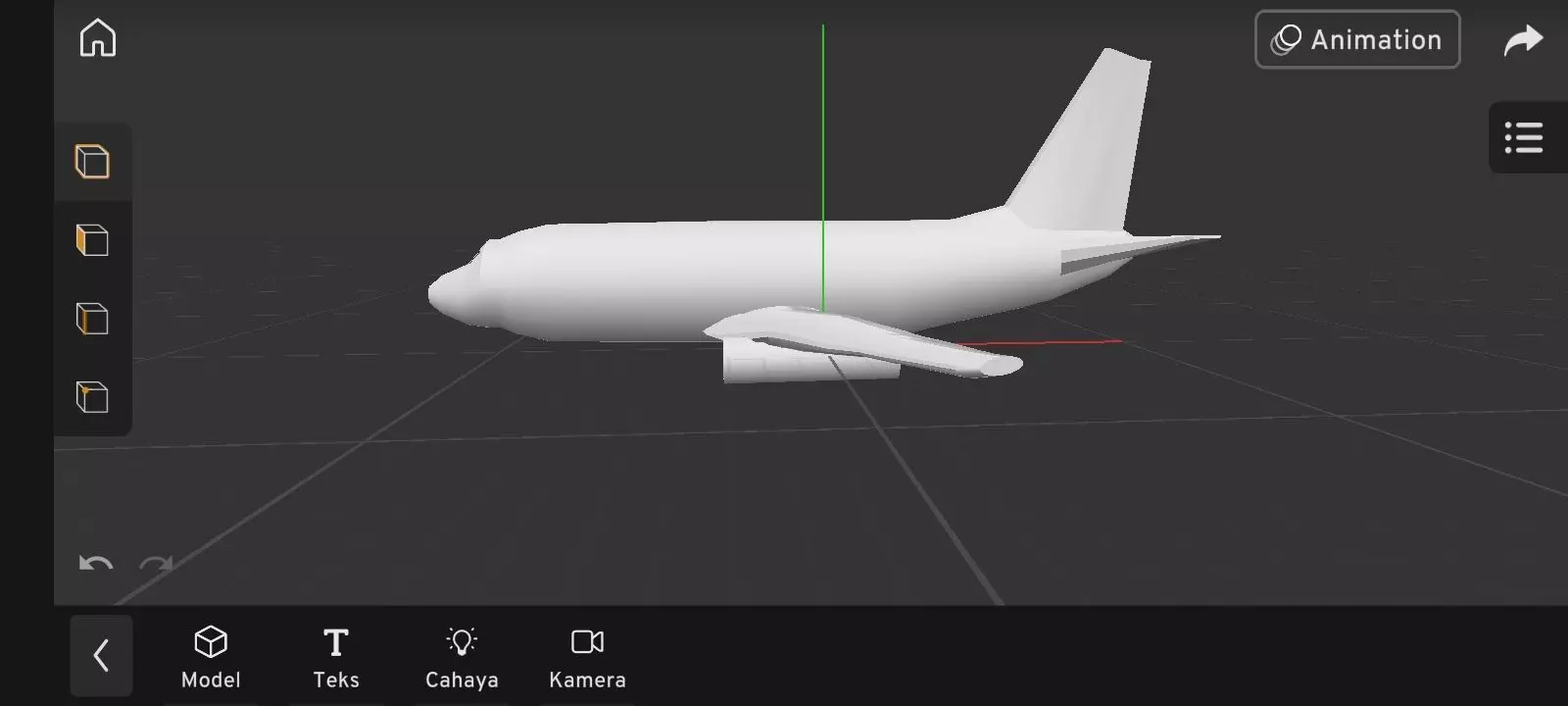 B737 200 low poly  Low-poly 3D model_1