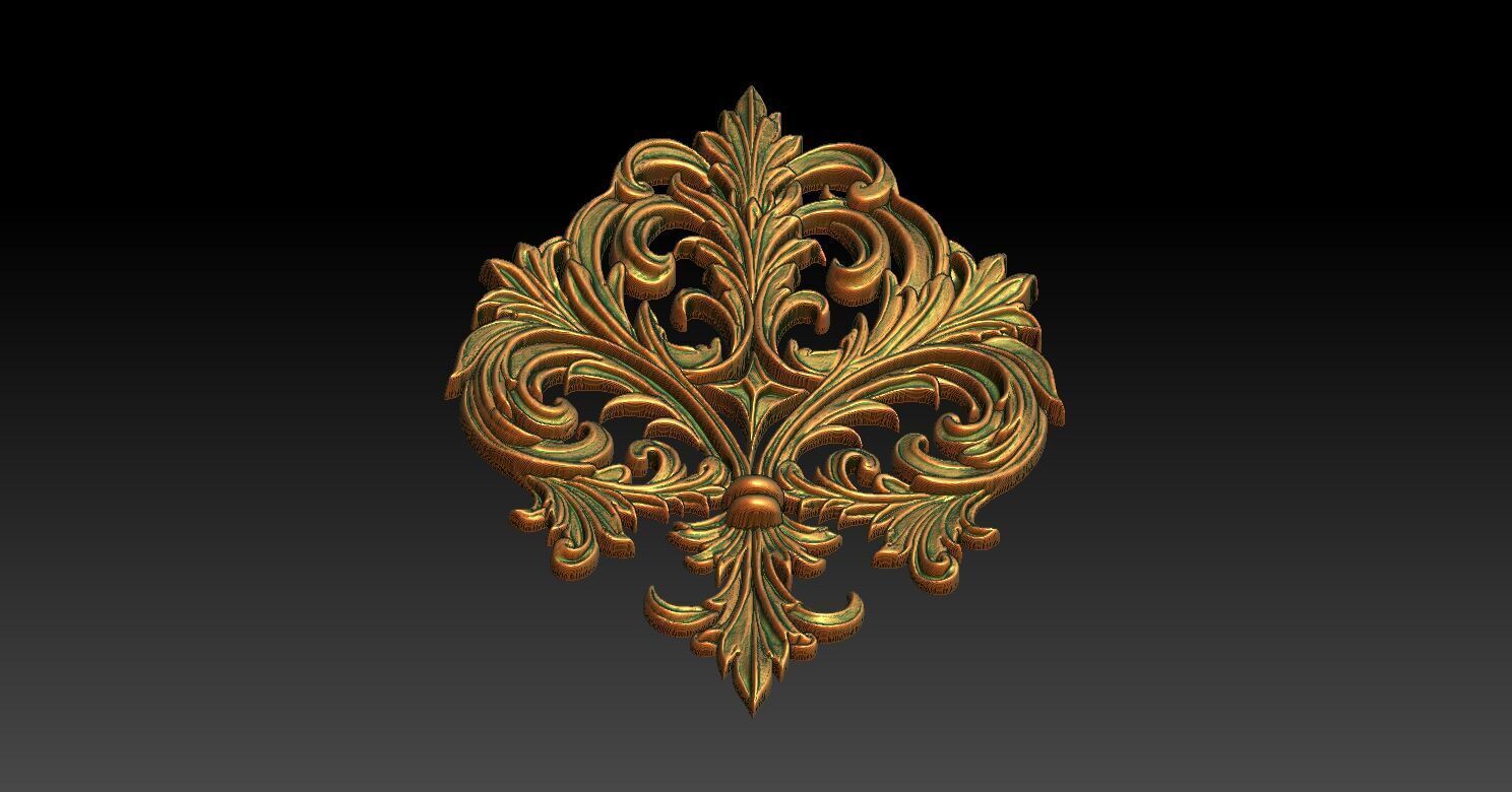 1 ace of spades pattern CNC Relief Model 3D print model_4