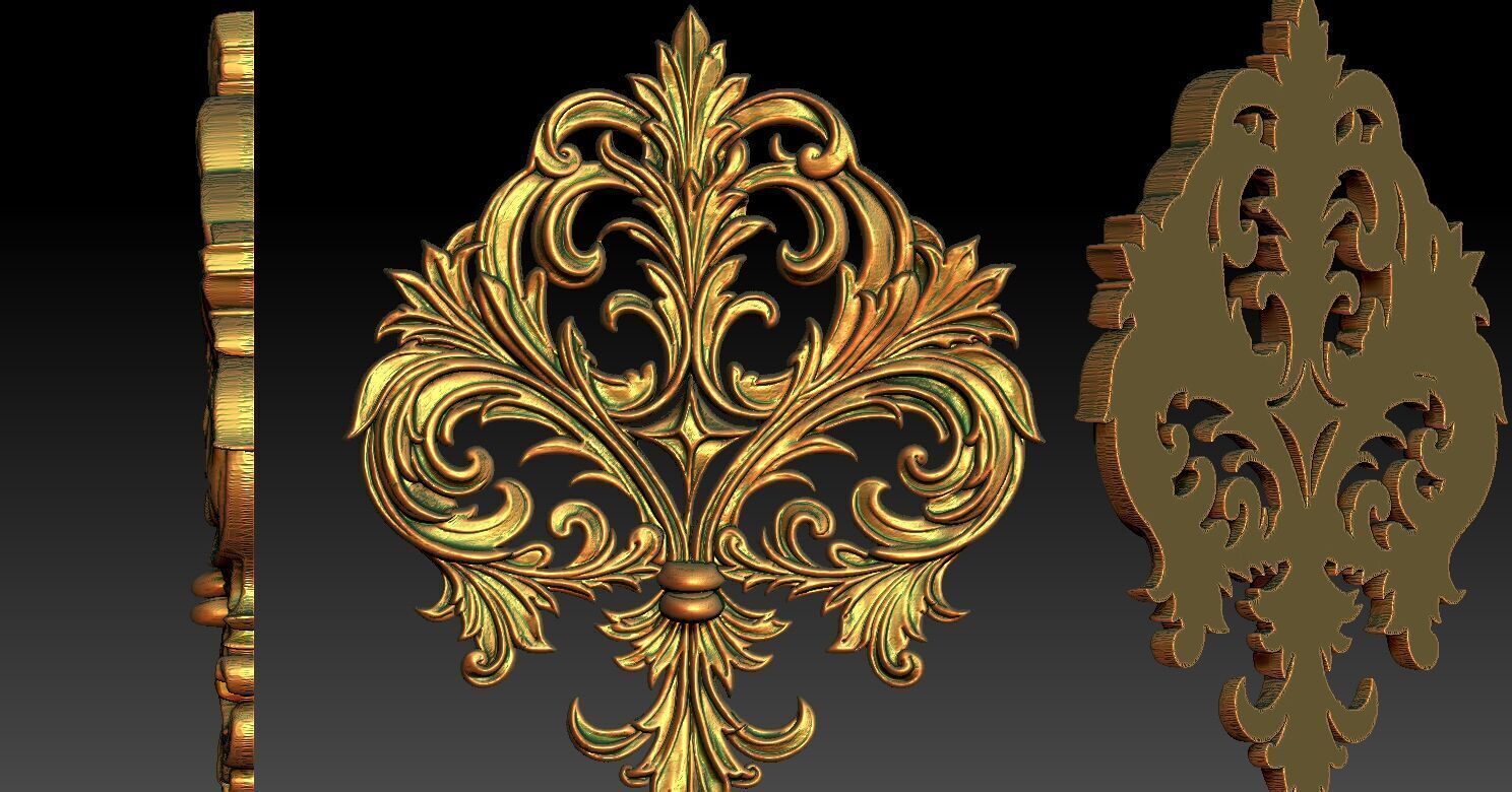 1 ace of spades pattern CNC Relief Model 3D print model_5