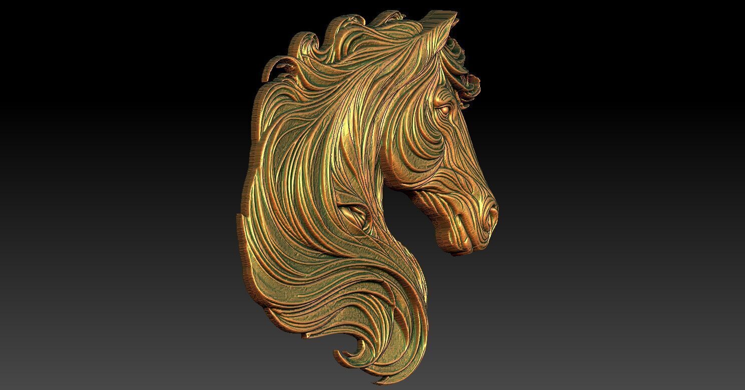 2 horse CNC Relief Model 3D print model_1