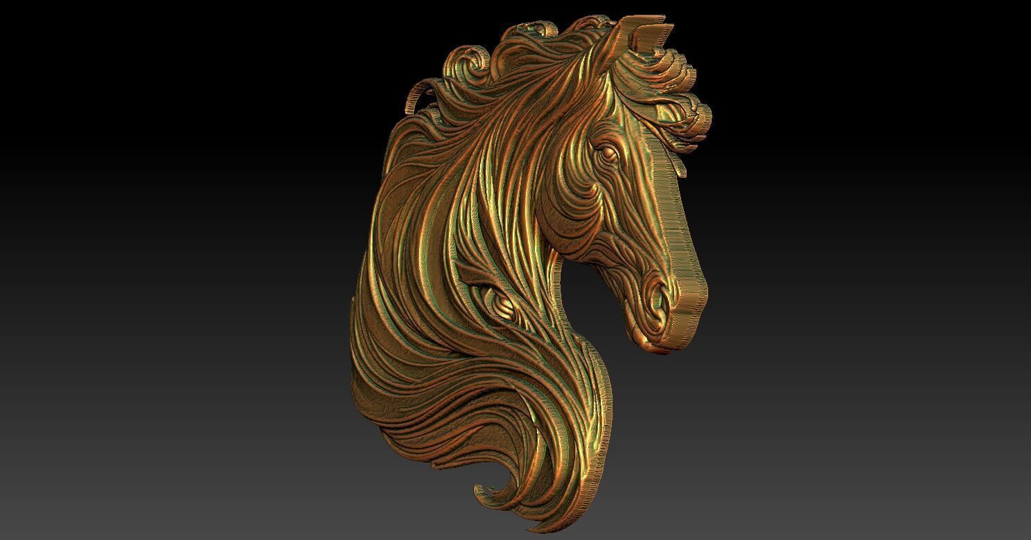 2 horse CNC Relief Model 3D print model_2