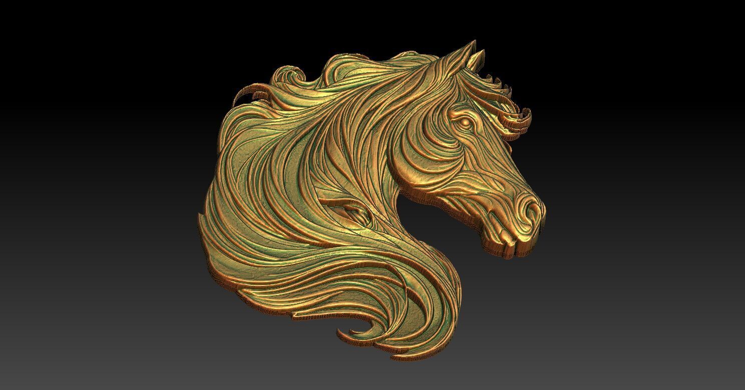 2 horse CNC Relief Model 3D print model_3
