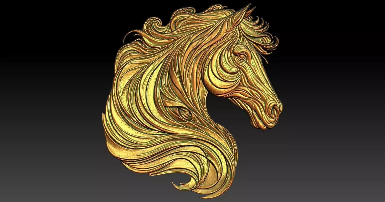 2 horse CNC Relief Model 3D print model_0