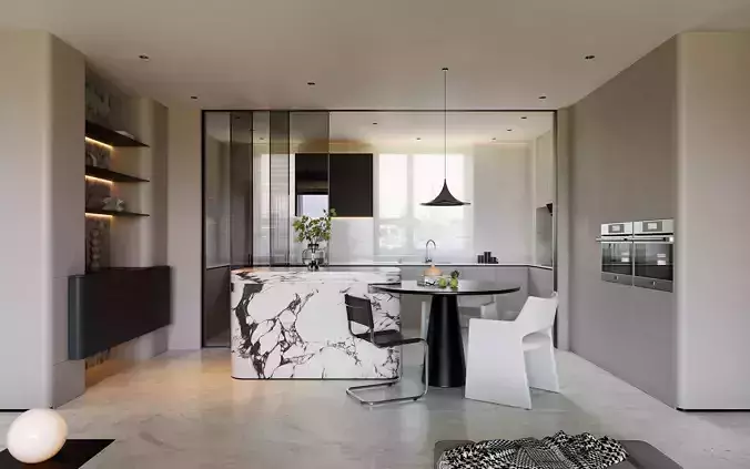 Modern living room dining room