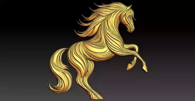 1 horse CNC Relief Model 3D print model