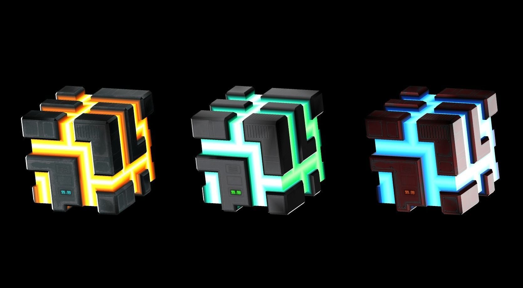 Time Cube Low-poly 3D model_1