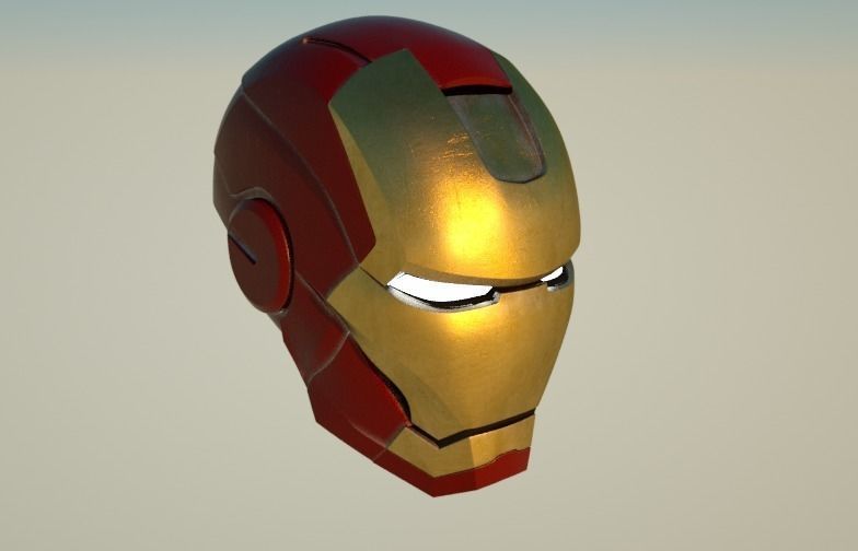 Iron Man Helmet Low-poly 3D model_0