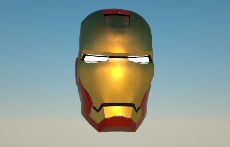 Iron Man Helmet Low-poly 3D model_1