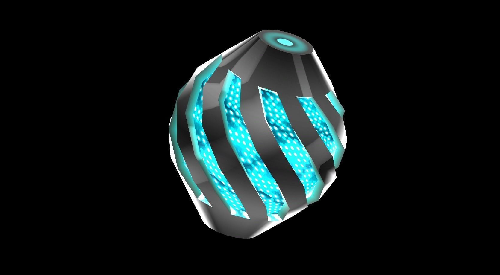 Turbine striped object Low-poly 3D model_0