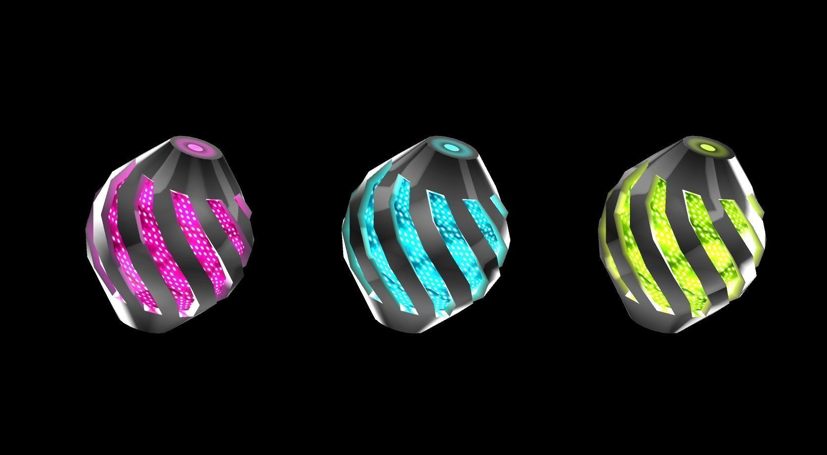 Turbine striped object Low-poly 3D model_1