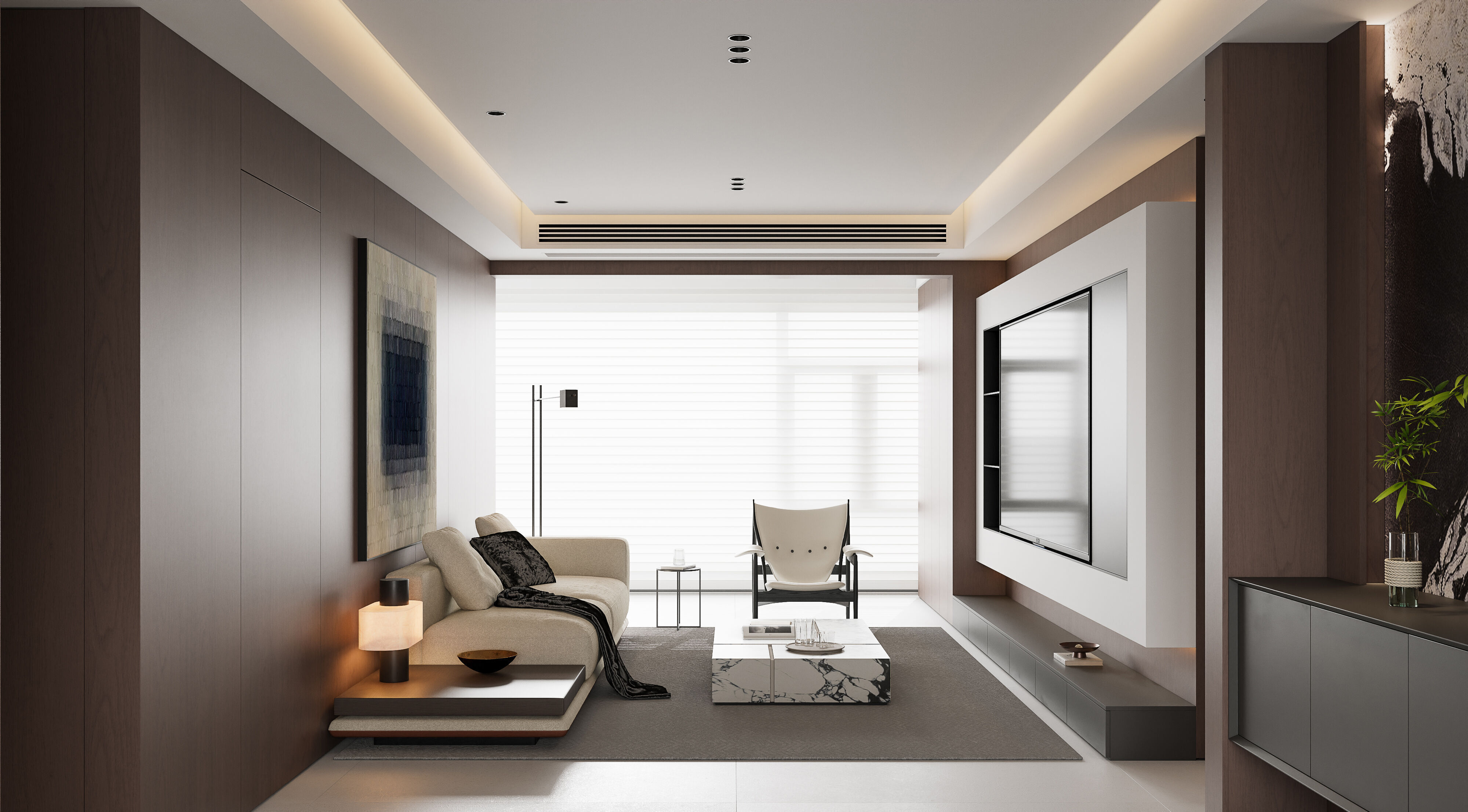 Living and dining room 3D model_8