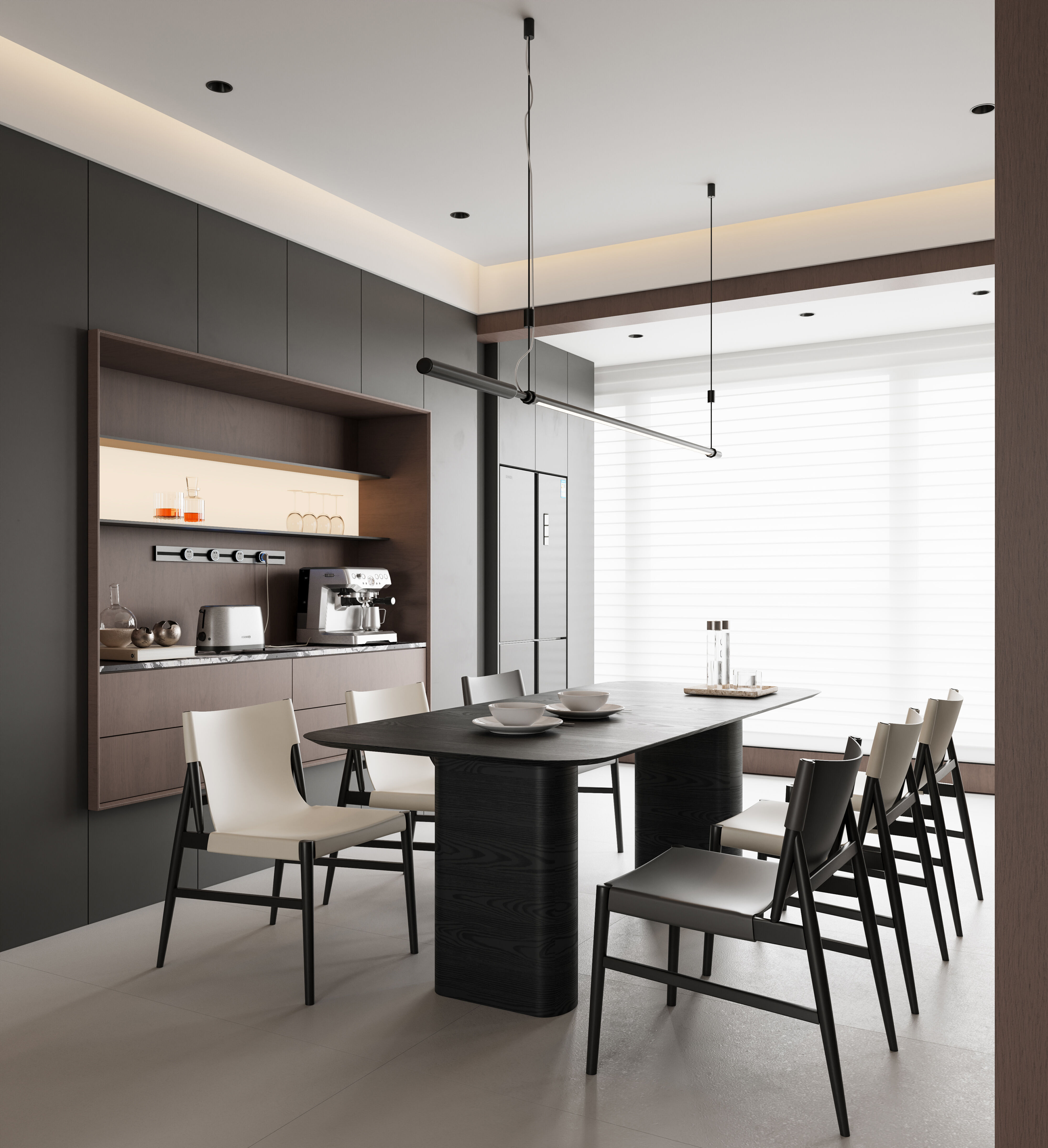 Living and dining room 3D model_4