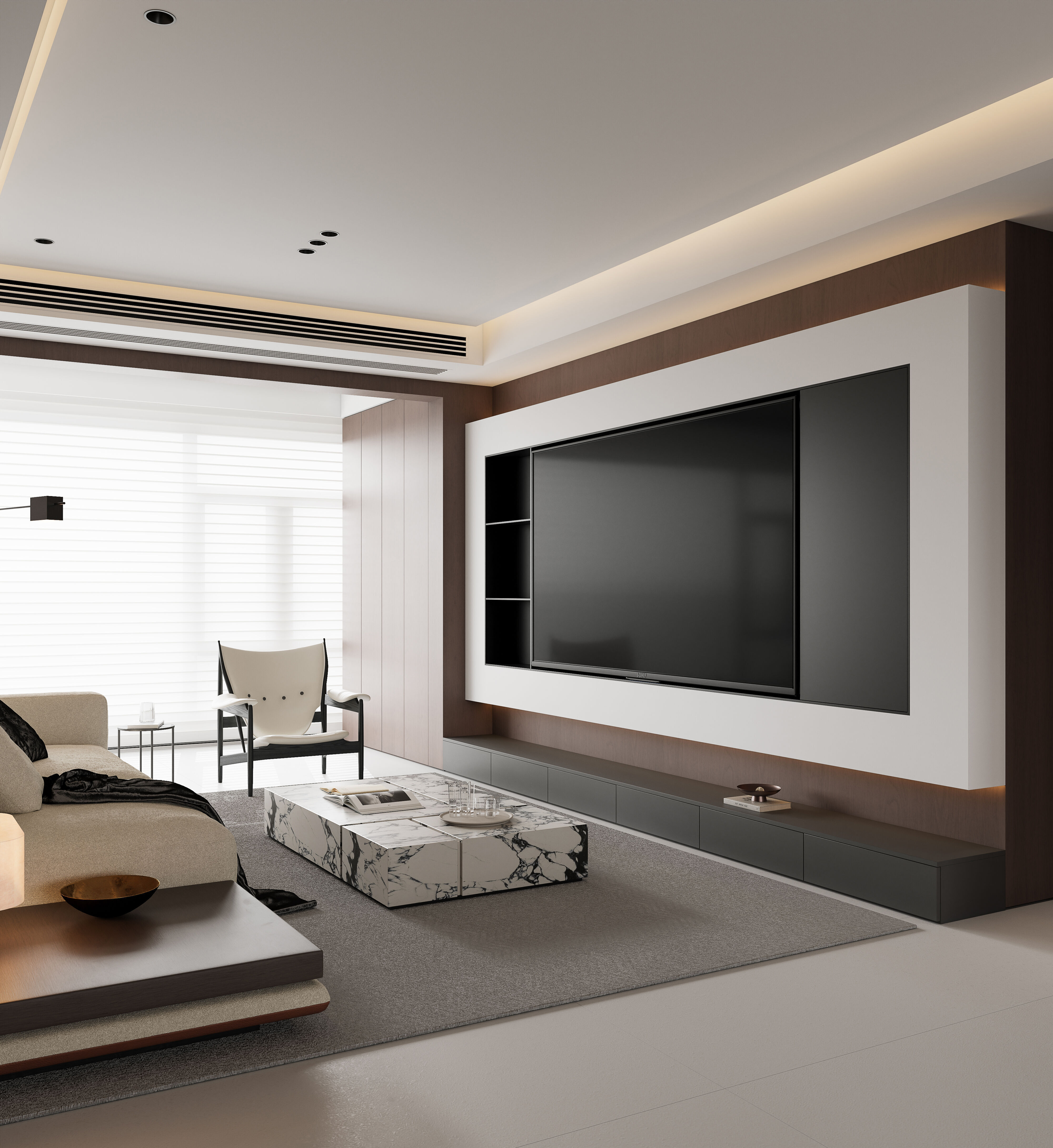 Living and dining room 3D model_7