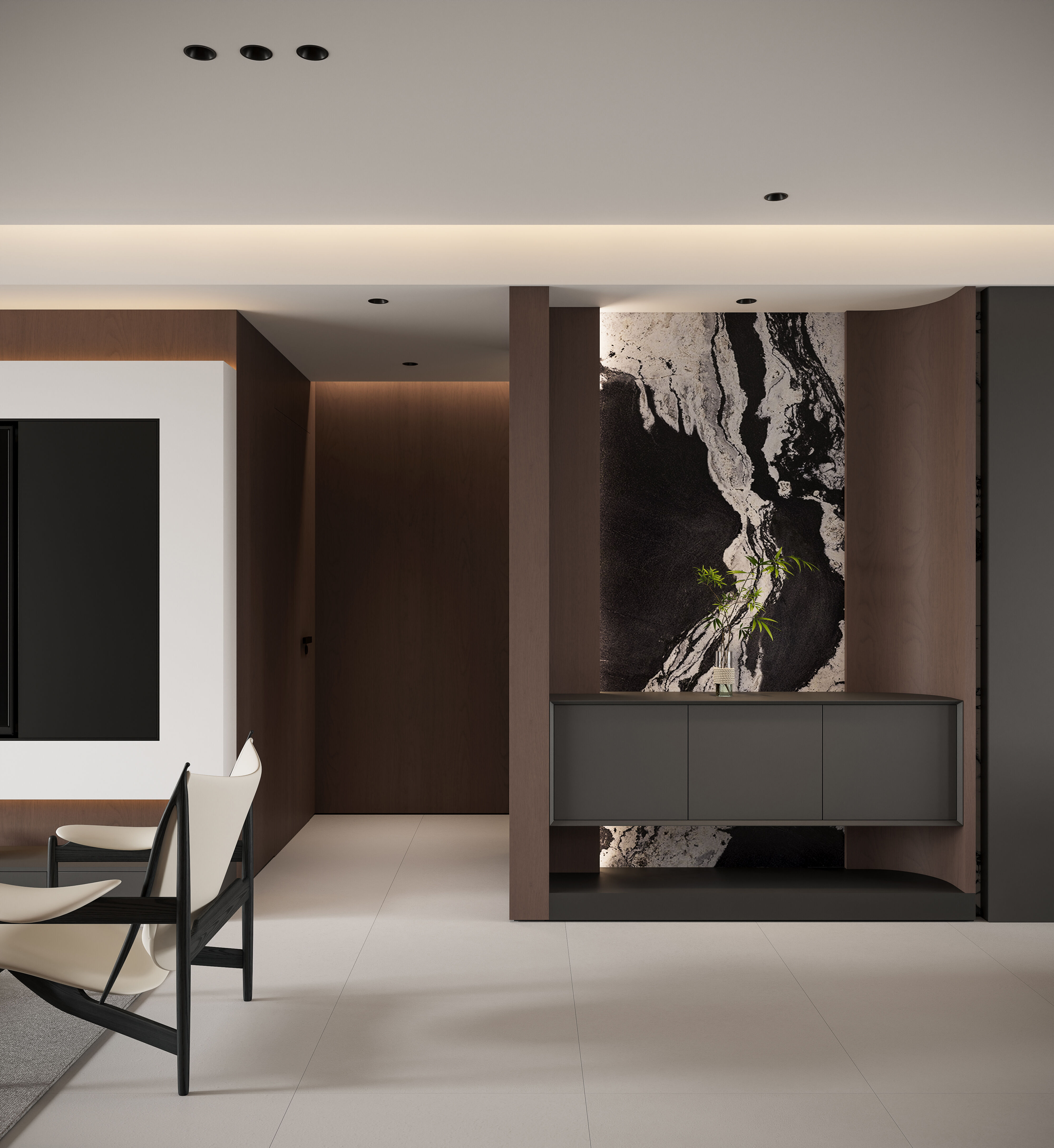 Living and dining room 3D model_5