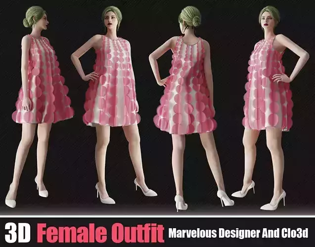 3d Famale Outfits In Clo3D And Marvelous Designer 
