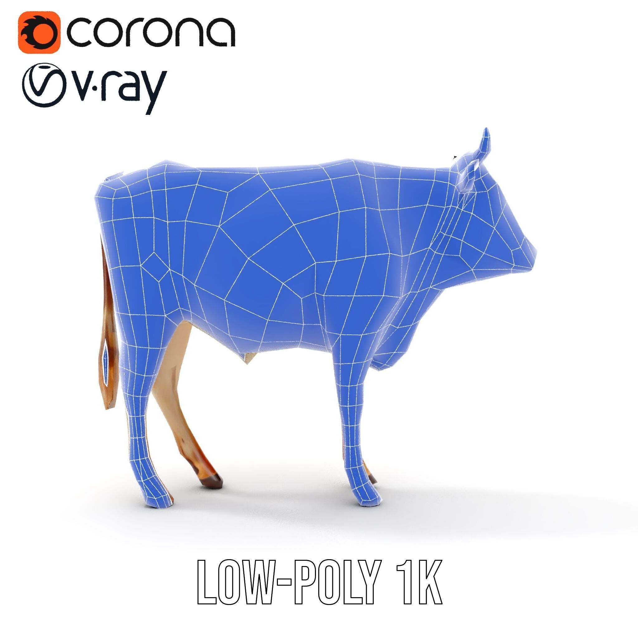 Realistic Cow model pack for animation and games Low-poly 3D model_21