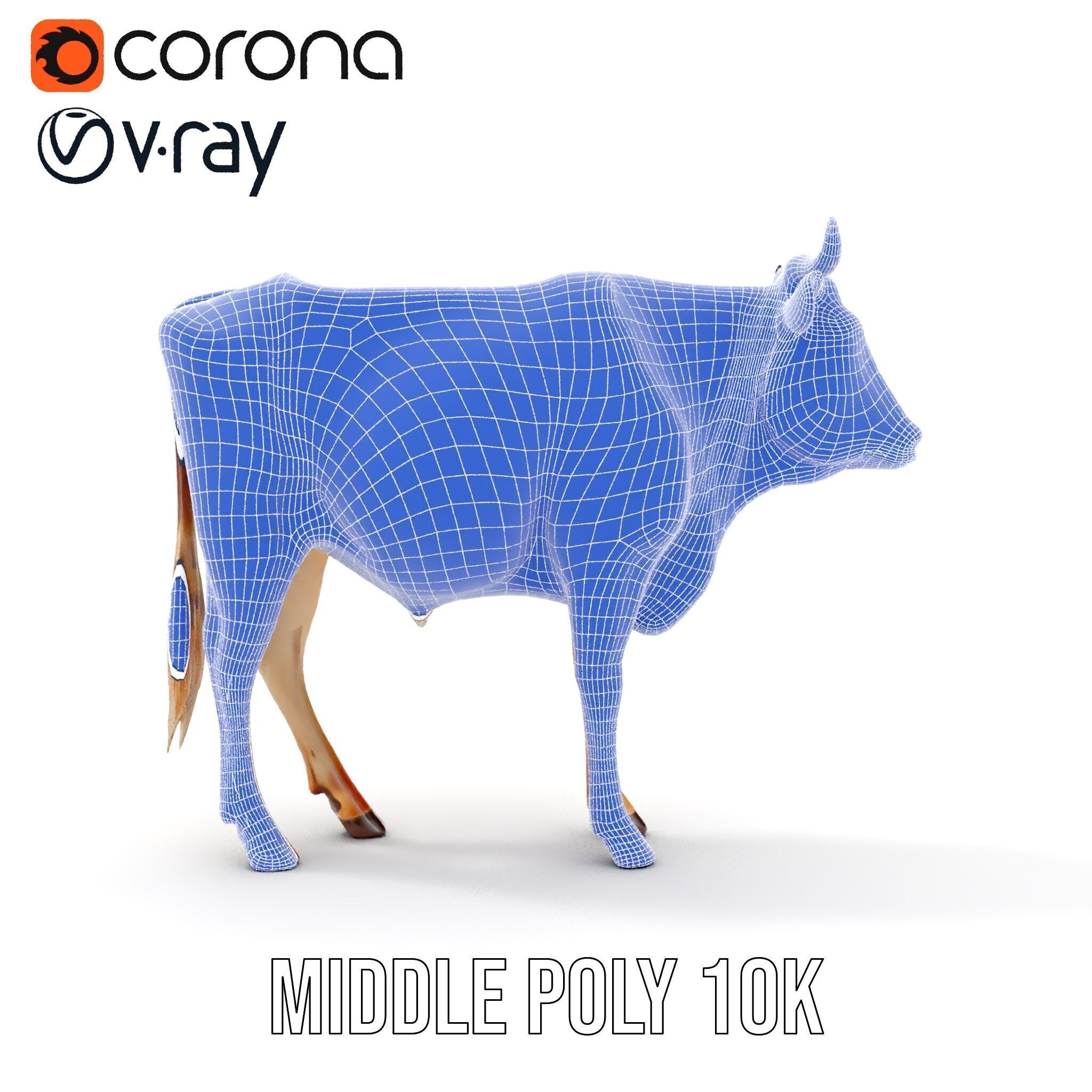 Realistic Cow model pack for animation and games Low-poly 3D model_26