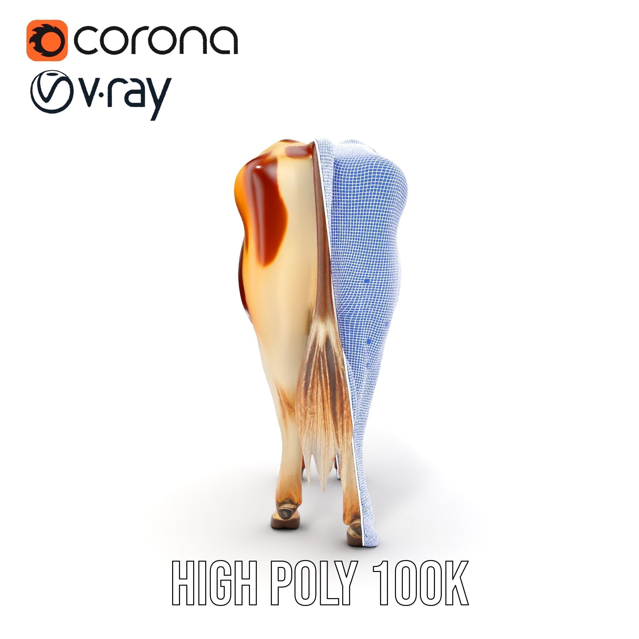 Realistic Cow model pack for animation and games Low-poly 3D model_39