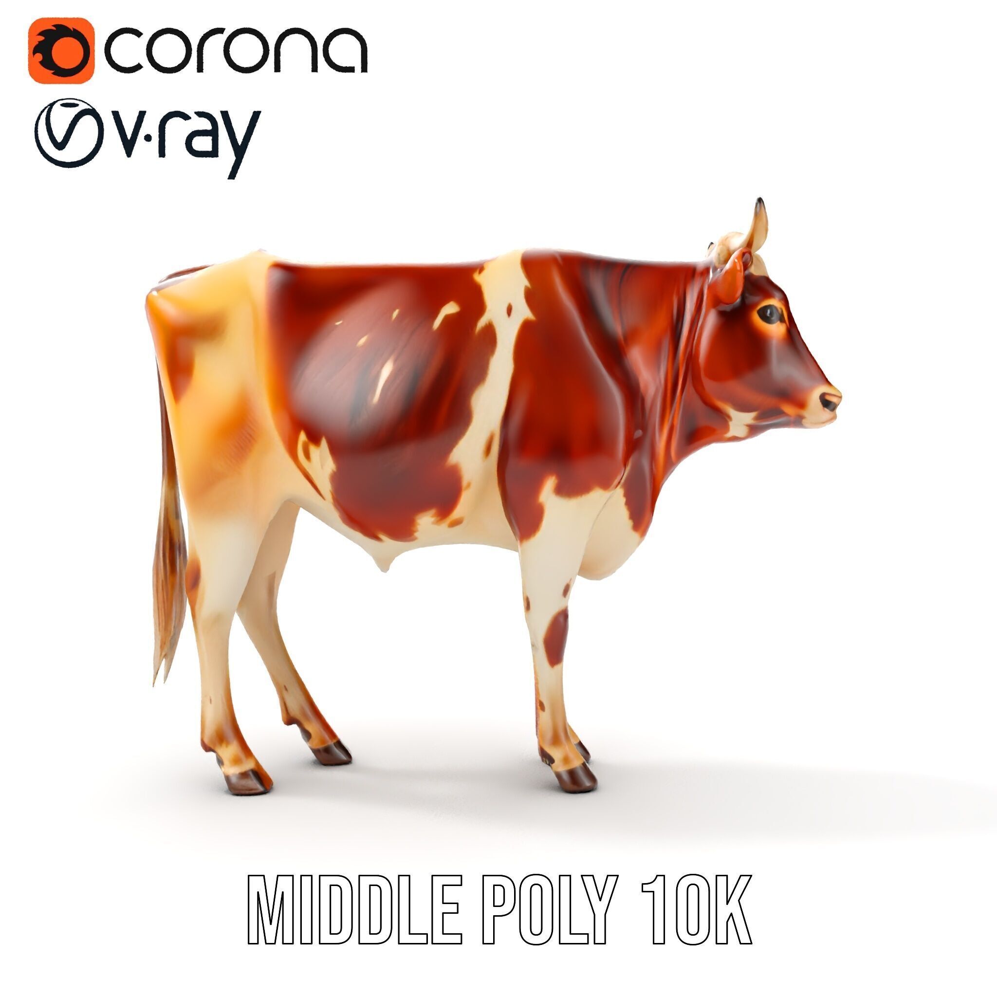 Realistic Cow model pack for animation and games Low-poly 3D model_13