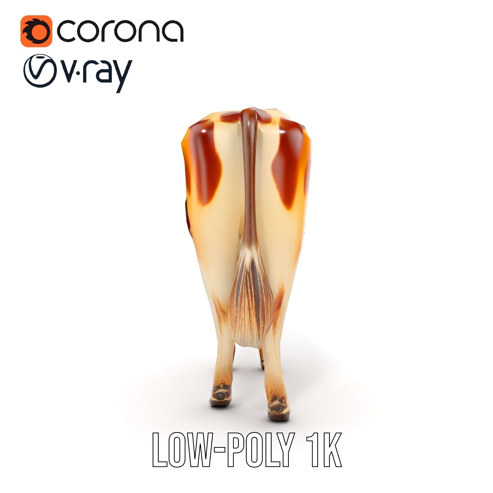 Realistic Cow model pack for animation and games Low-poly 3D model_27