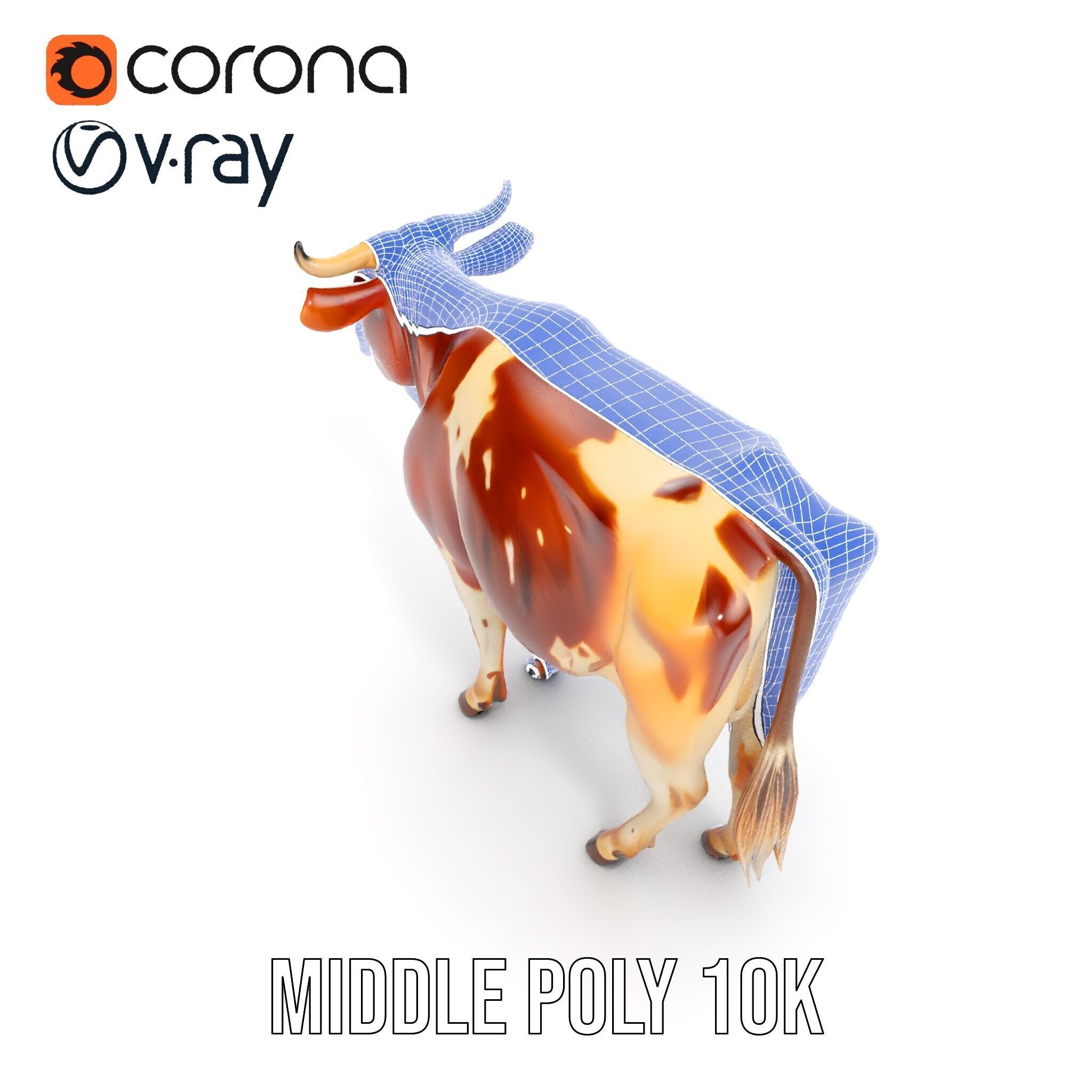 Realistic Cow model pack for animation and games Low-poly 3D model_29