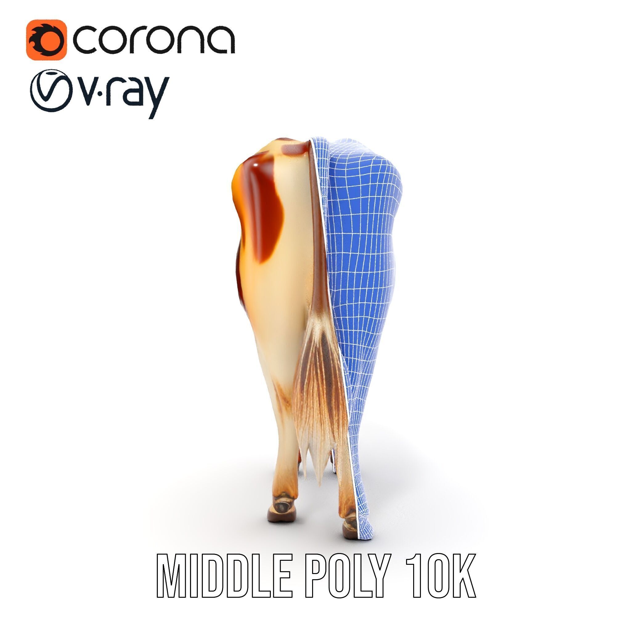 Realistic Cow model pack for animation and games Low-poly 3D model_32