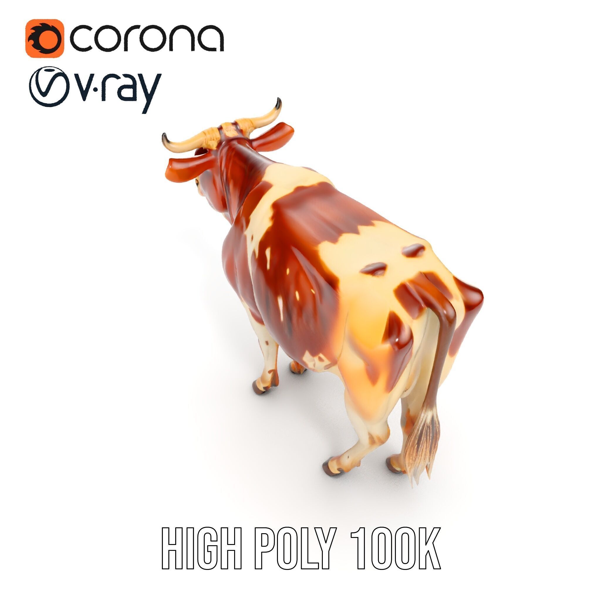Realistic Cow model pack for animation and games Low-poly 3D model_25