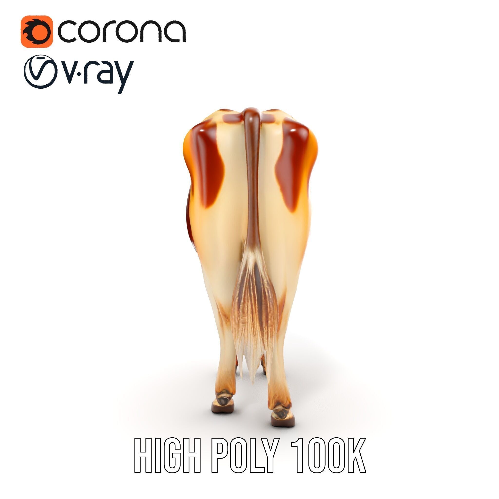 Realistic Cow model pack for animation and games Low-poly 3D model_31