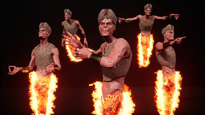 Hell ifrit sultan low-poly game engine ready 3D model Low-poly 3D model