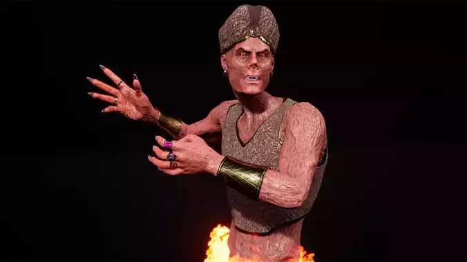 Hell ifrit sultan low-poly game engine ready 3D model Low-poly 3D model