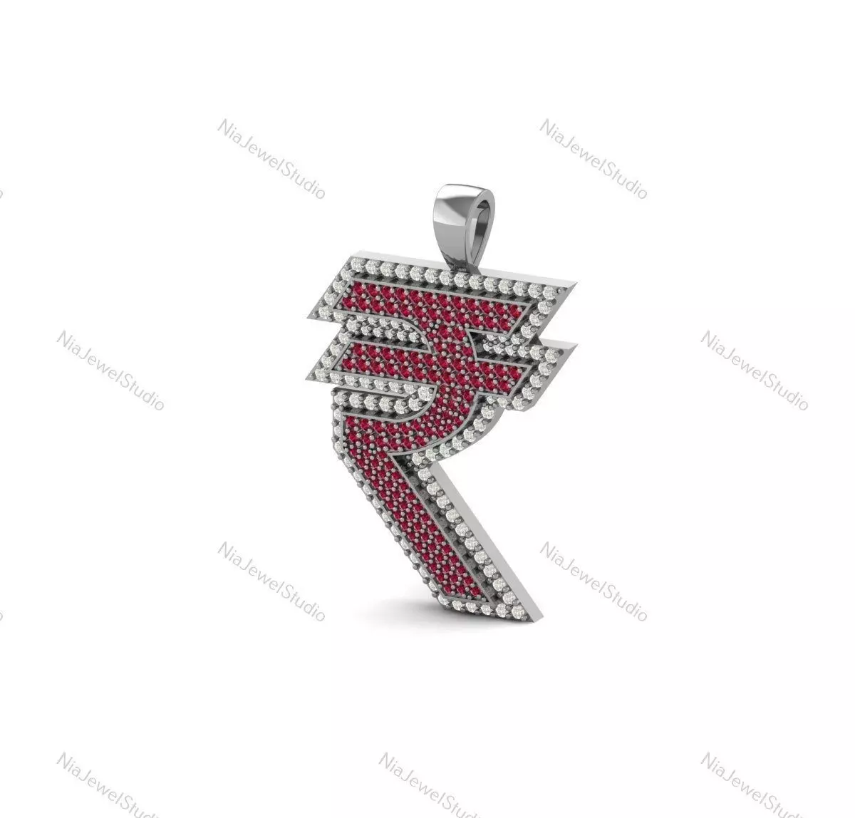 Indian Rupee Symbol Pendant-3D Jewelry Model 3D print model_0