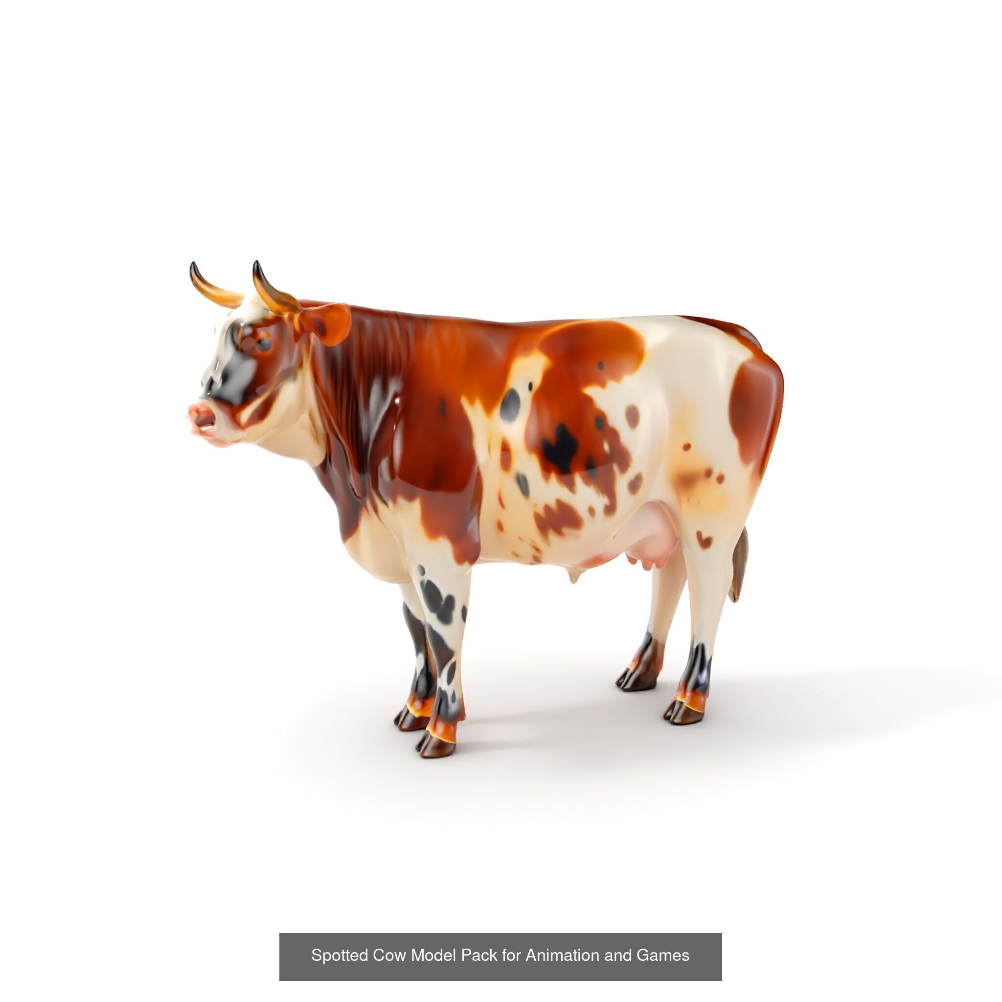 Multicolor Cow Models Pack 3D Model Collection_27