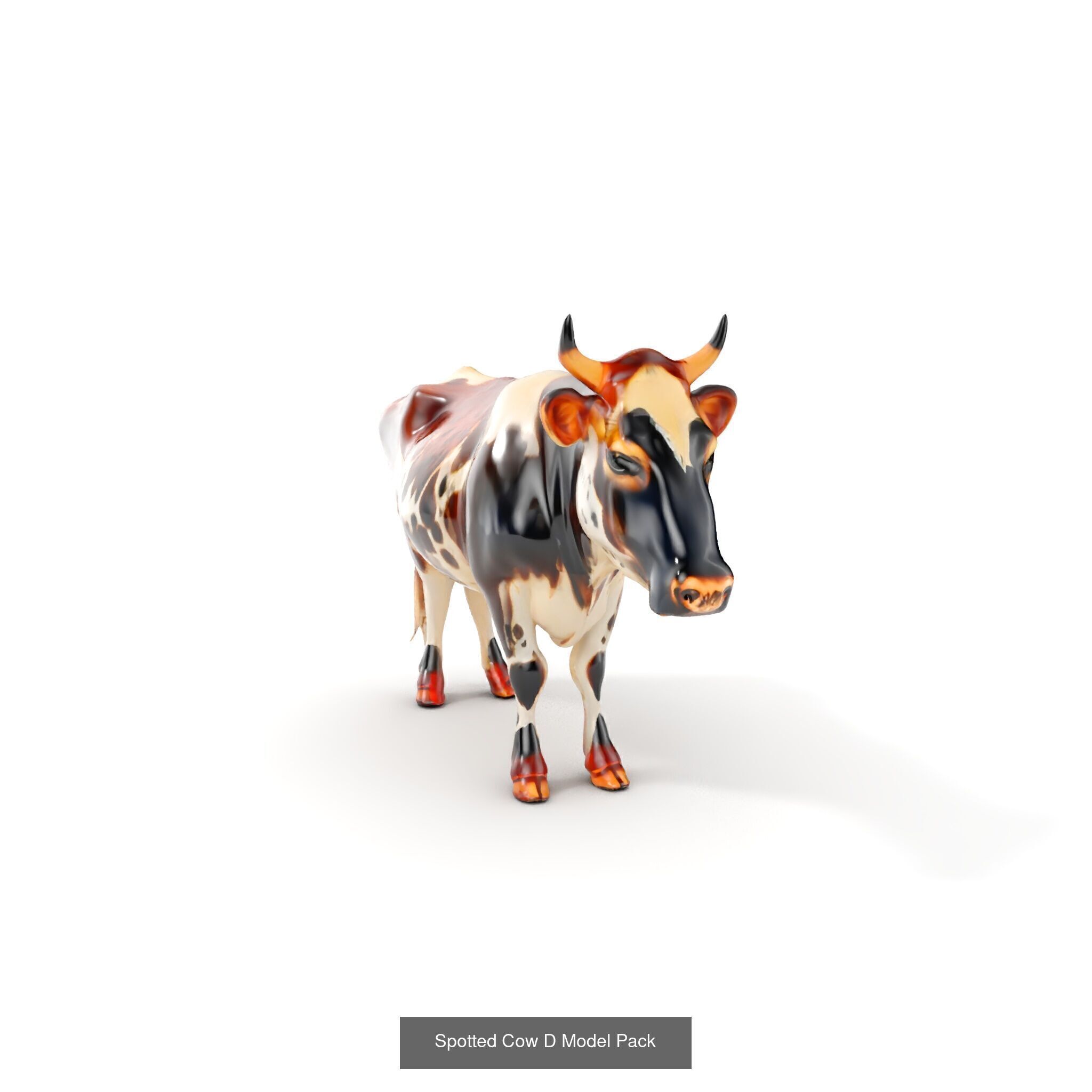 Multicolor Cow Models Pack 3D Model Collection_35