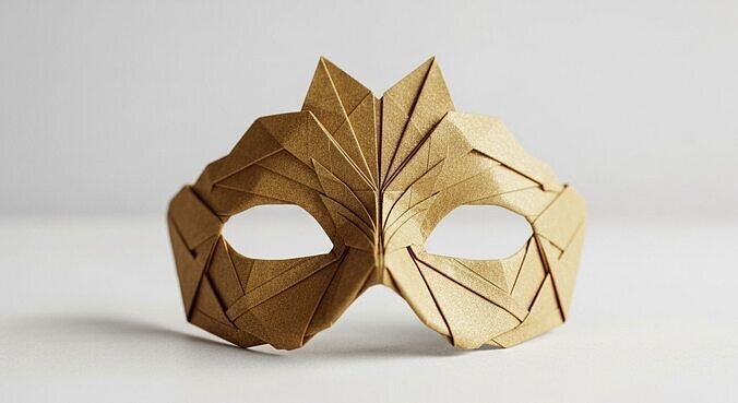 mask for masquerade balls-Masquerade night-techno party-origami 3D print model