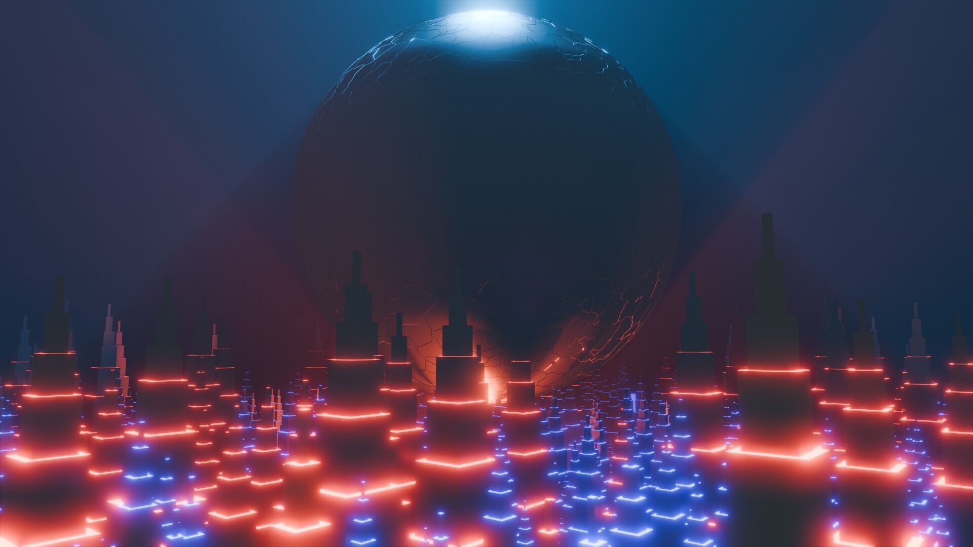 Sci-Fi City Building Animation 3D model_5