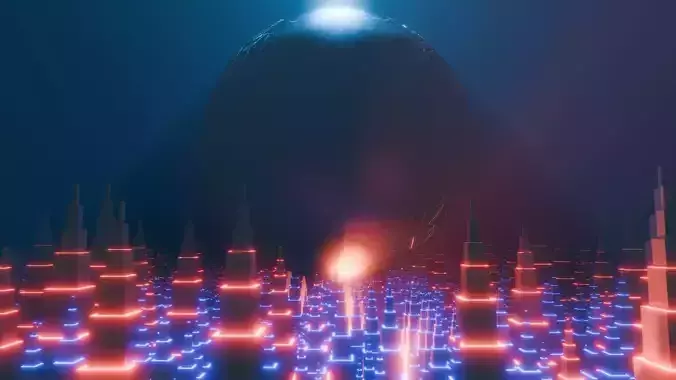 Sci-Fi City Building Animation 3D model Sci-Fi City Building Animation 3D model