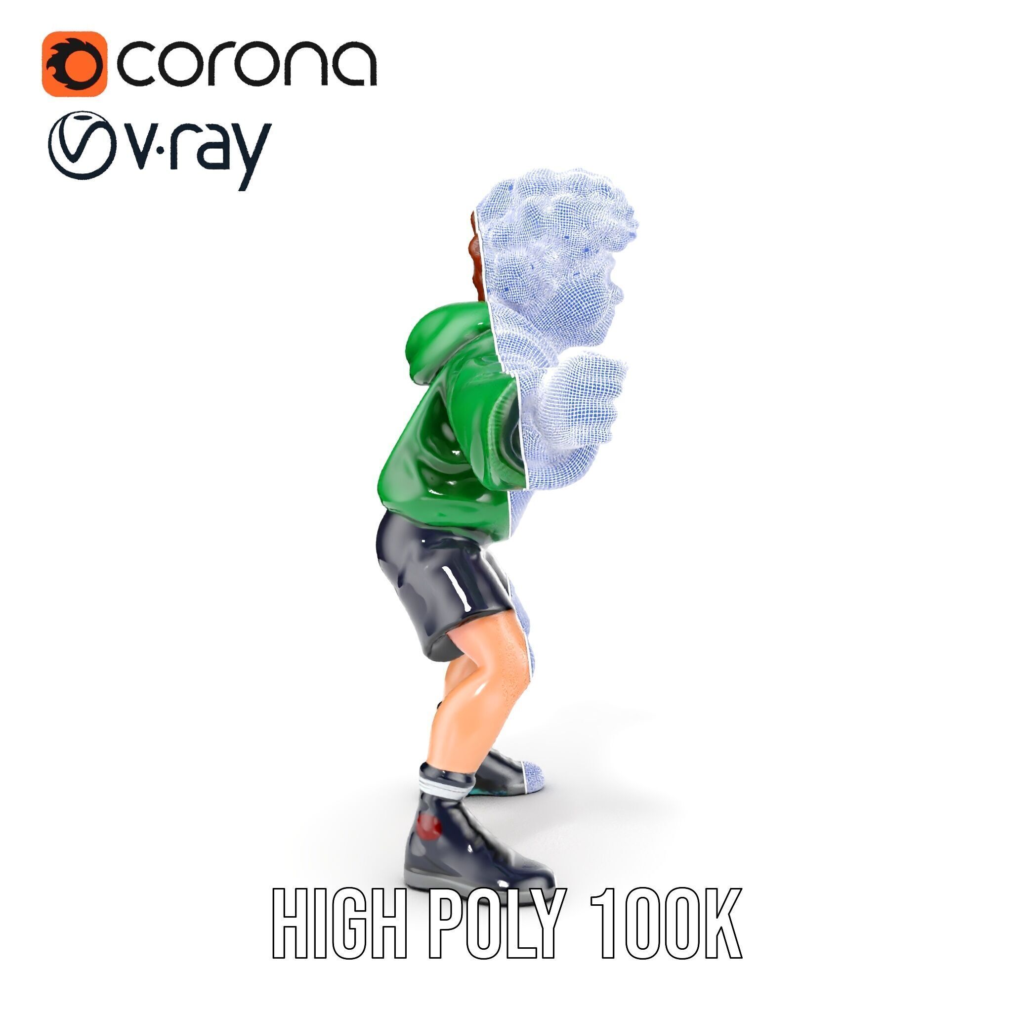 Young Boy Character Model Rigged and Animated Low-poly 3D model_34