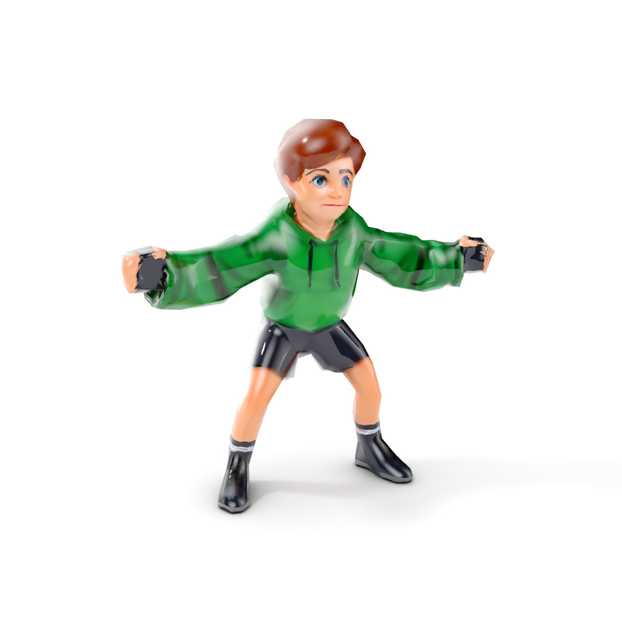 Young Boy Character Model Rigged and Animated Low-poly 3D model_11