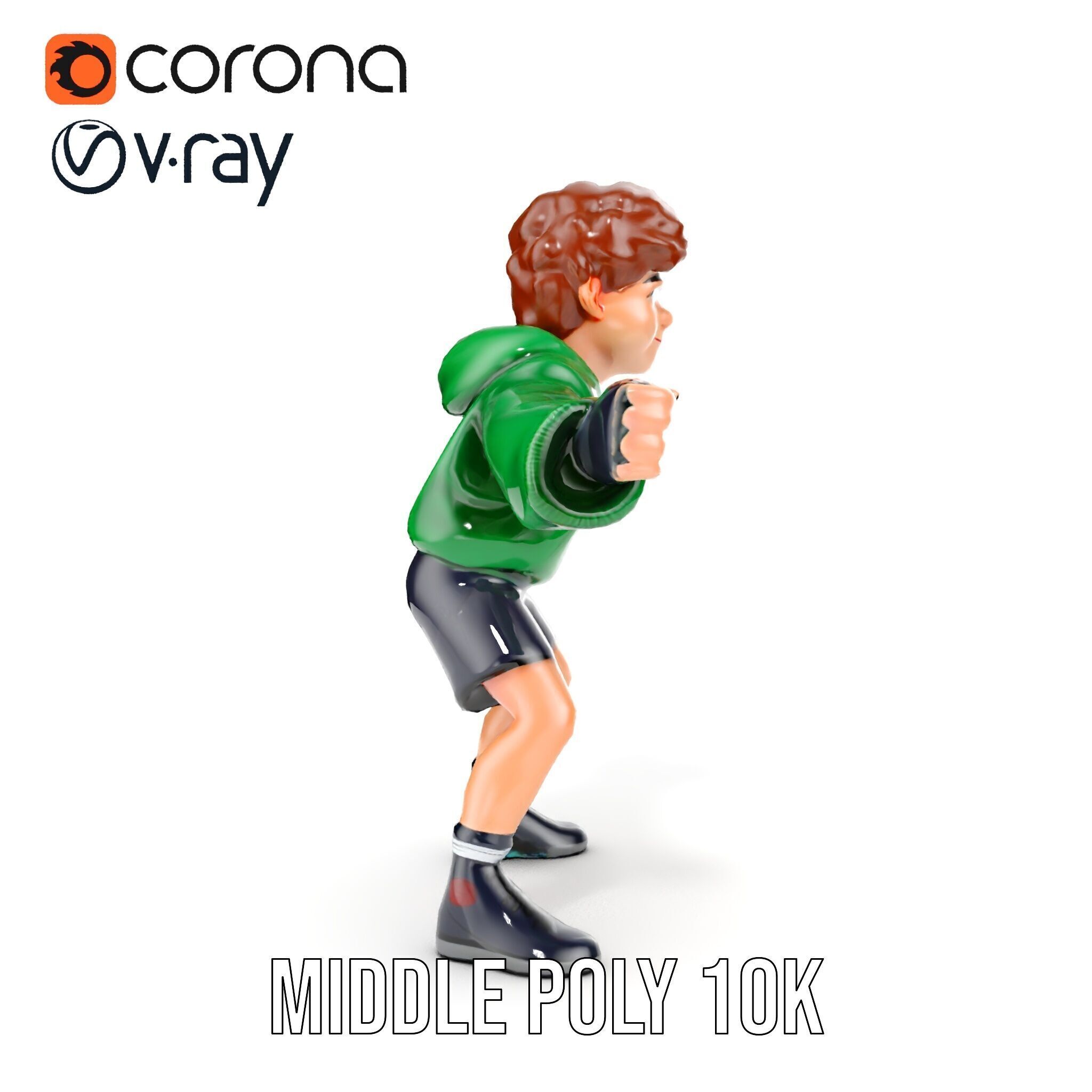 Young Boy Character Model Rigged and Animated Low-poly 3D model_20