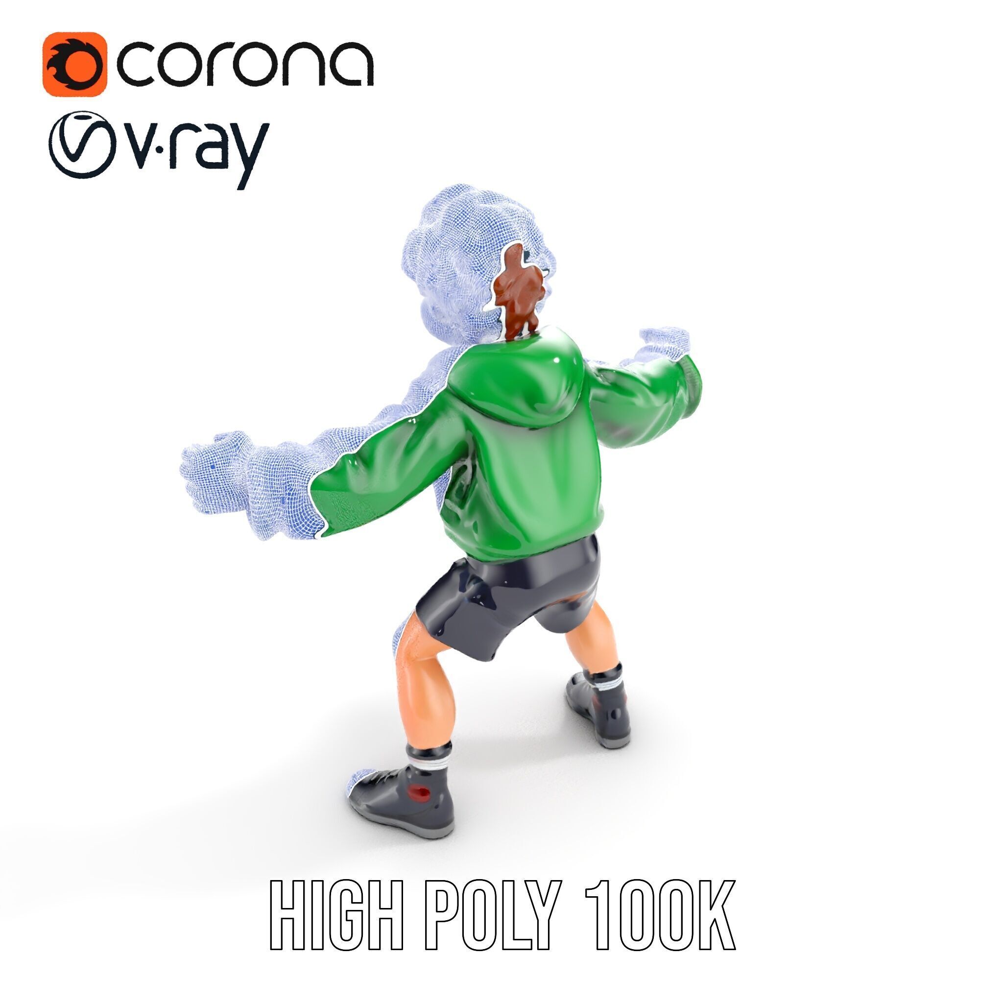 Young Boy Character Model Rigged and Animated Low-poly 3D model_38