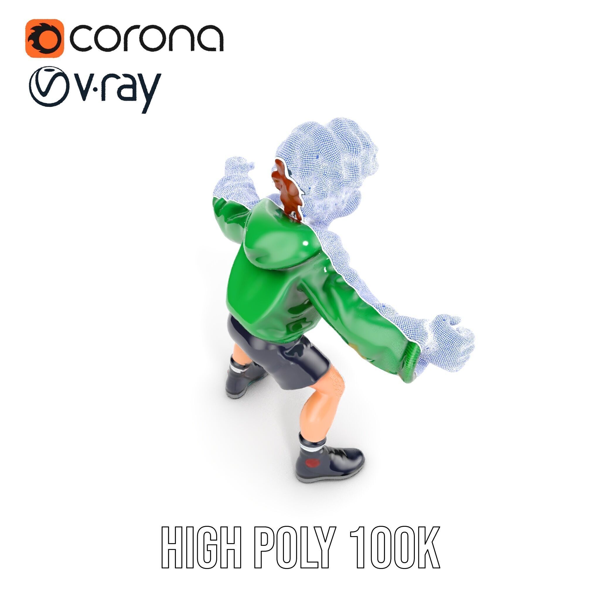 Young Boy Character Model Rigged and Animated Low-poly 3D model_31