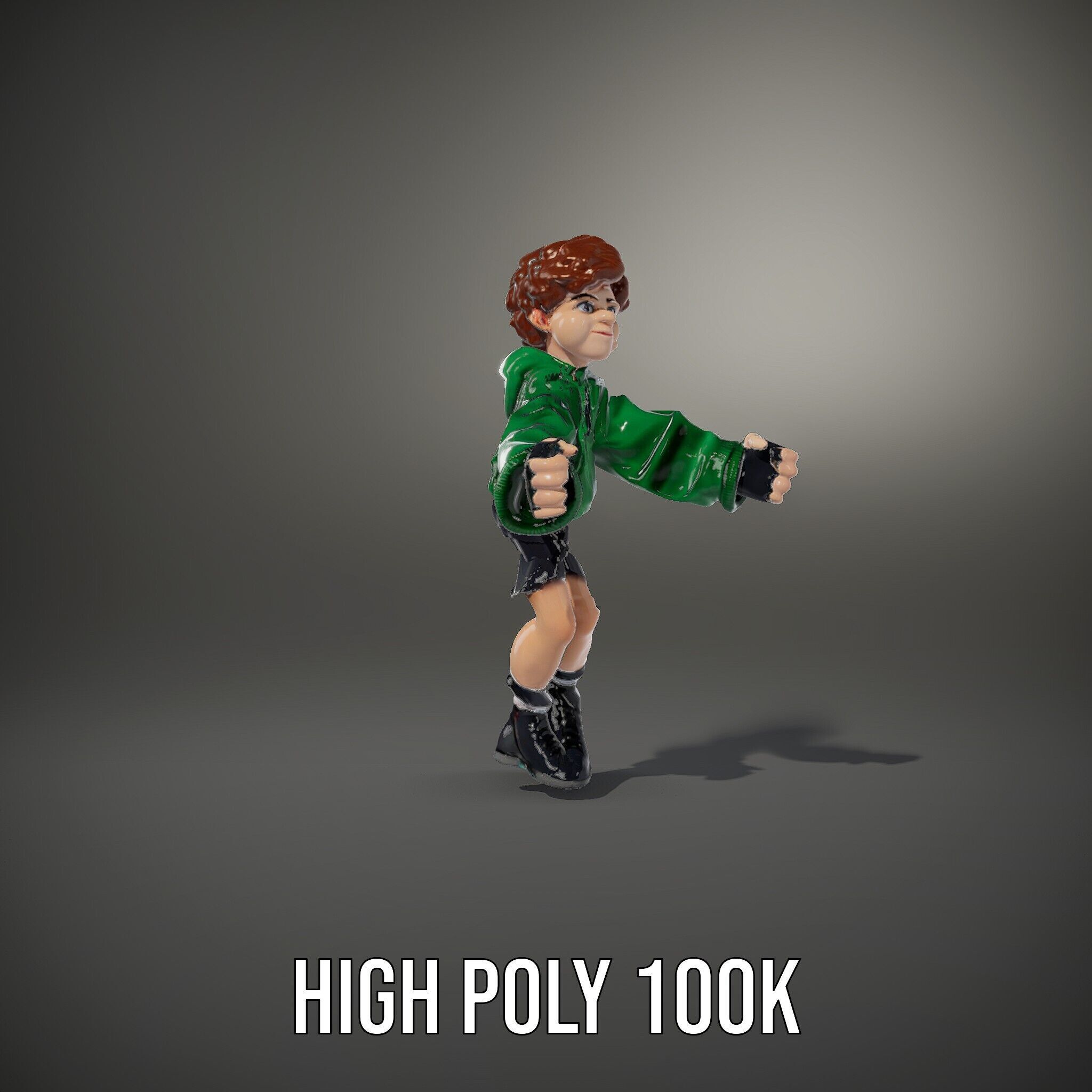 Young Boy Character Model Rigged and Animated Low-poly 3D model_15